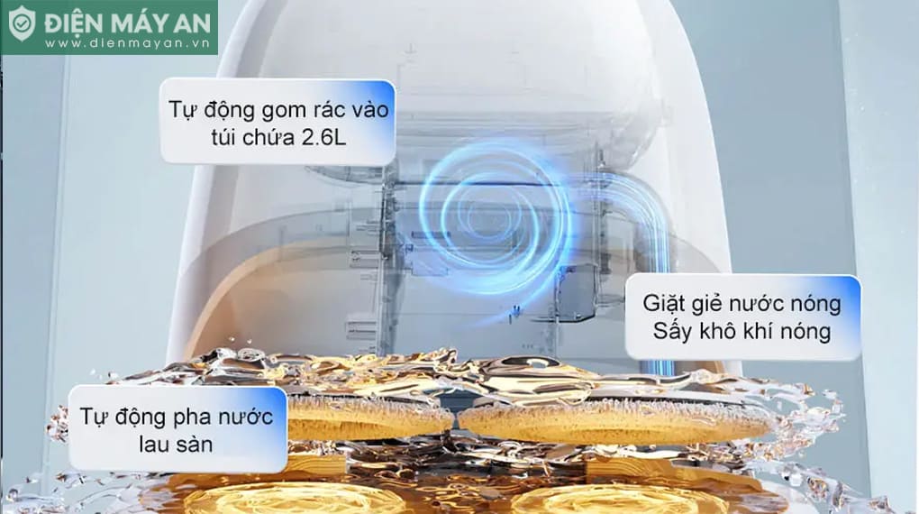 Robot hút bụi lau nhà Roborock Qrevo Curv 2 Pro - Trắng